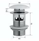 GID Донный клапан  с переливом Blm100-1 74407K черный матовый 7x7x10 GID-74407K - фото 280090
