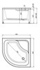 AQUANET Optimal Душевой поддон четверть круга размер 90x90 см, цвет белый AQUANET-293351 - фото 282766