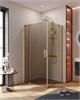 CEZARES Slider Душевой уголок прямоугольный размер 90x100 см, профиль - брашированное золото / стекло - бронза, двери Распашная SLIDER-AH-1-90-100/110-BR-BORO