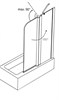 AZARIO Шторка для ванны  MERRIT 1100(700+400)х1400 прозрачное стекло 6 мм, покрытие EASY CLEAN, цвет профиля серебро (AZ-NF6221 1100), двери распашные AZ-NF6221 1100 - фото 298609