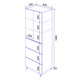 AZARIO Пенал Эстима 52/3 520х330х1960 напольный, графит (CS00094563), цвет Графит CS00094563 - фото 299228