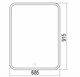 AZARIO Зеркало Стив-4 685х915 c подсветкой и диммером, подсветка+часы (LED-00002316) LED-00002316 - фото 300091