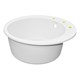 AZARIO Кухонная мойка Sivas 480х480х197 кварцевая, круглая, сифон в комплекте, цвет Белый (CS00097654) CS00097654 - фото 301086