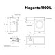 AZARIO Раковина Paola Magenta 1100 L левосторонняя, литьевой мрамор, белый (CS00078450) CS00078450 - фото 301946