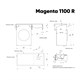 AZARIO Раковина Paola Magenta 1100 R правосторонняя, литьевой мрамор, белый (CS00079100) CS00079100 - фото 302002