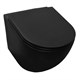 AZARIO Унитаз подвесной  Grado 490х370х360 безободковый с сиденьем микролифт, черный матовый (AZ-0046-MB) AZ-0046N-MB - фото 302734