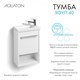 AQUATON Тумба под раковину Хоуп 40, подвесная, 1 створка, белый матовый (1A287101HP2B0) 1A287101HP2B0 - фото 309788