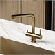 SANCOS Смеситель для кухни Spin с поворотным и вытяжным изливом, c краном для фильтрованной воды, цвет брашированное золото, арт. SC4015BG SC4015BG
