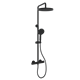 SANCOS Душевая стойка Teo c термостатом, с регулировкой по высоте, c верхним душем ?250 мм , ручным душем ?130 мм, 3 режима, цвет черный матовый, арт. SC11001MB SC11001MB