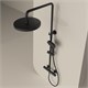 SANCOS Душевая стойка Teo c термостатом, с регулировкой по высоте, c верхним душем ?250 мм , ручным душем ?130 мм, 3 режима, цвет черный матовый, арт. SC11001MB SC11001MB