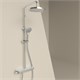 SANCOS Душевая стойка Teo c термостатом, встроенным изливом, полкой и с регулировкой по высоте штанги, c верхним душем ?250 мм , ручным душем ?100 мм, 3 режима, цвет хром, арт. SC11002CH SC11002CH