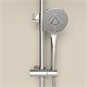 SANCOS Душевая стойка Teo c термостатом, встроенным изливом, полкой и с регулировкой по высоте штанги, c верхним душем ?250 мм , ручным душем ?100 мм, 3 режима, цвет хром, арт. SC11002CH SC11002CH