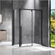 VINCEA Lugano Душевой уголок прямоугольный размер 150x90 см, двери раздвижные, профиль - черный / стекло - прозрачное VSR-1L9015CLB-1 - фото 315785