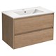 VINCEA База под раковину Gio 800 подвесная, 2 выкатных ящика soft-close, N.Oak VMC-2G800NO - фото 320442