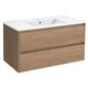 VINCEA База под раковину Gio 100 подвесная, 2 выкатных ящика soft-close, N.Oak VMC-2G100NO - фото 320485