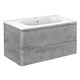 VINCEA База под раковину Vico 1000 подвесная, 2 выкатных ящика soft close, Beton VMC-2V100BT - фото 320587