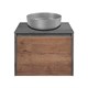 VINCEA База под накладную раковину Mesa 600 подвесная, 1 выкатной/1 скрытый ящик soft close, T.Oak + Beton VMC-2MS600TB - фото 321033