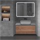 VINCEA База под накладную раковину Mesa 1000 подвесная, 1 выкатной/1 скрытый ящик soft close, T.Oak + Beton VMC-2MS100TB - фото 321050