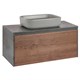 VINCEA База под накладную раковину Mesa 1000 подвесная, 1 выкатной/1 скрытый ящик soft close, T.Oak + Beton VMC-2MS100TB - фото 321053
