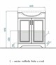 STYLE LINE Тумба напольная Олеандр-2 65 под умывальник Байкал 65, рельеф пастель ЛС-00000199 - фото 325773