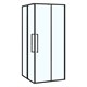 AZARIO Душевое ограждение SHANGHAI 1000х1000х1950 прозрачное стекло 6 мм, профиль черный матовый, двери раздвижные AZ-R43-100-MB-CL