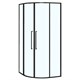 AZARIO Душевое ограждение SHANGHAI 900х900х1950 четверть круга, прозрачное стекло 6 мм, профиль черный матовый, двери раздвижные AZ-S43-90-MB-CL