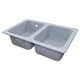 AZARIO Кухонная мойка Alba 780x490x190 двойная, искусственный мрамор, сифон в комплекте, цвет серый (CS00105219) CS00105219
