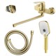 AZARIO Смеситель для ванны Conda керамический картридж, длинный излив, с ручным душем, шланг 150 см, золото матовое (AZ-K1711MG) AZ-K1711MG