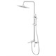 AZARIO Душевая система Conda с квадратным тропическим душем, керамический картридж, шланг 150 см, хром (AZ-K2411) AZ-K2411
