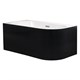 AZARIO Ванна акриловая LAGO BLANCO BLACK 1700х750х580 пристенная, левосторонняя, в комплекте с сифоном и металлической рамой, белый глянец/черный матовый (AZ-6724-1CLB 17075) AZ-6724-1CLB 17075