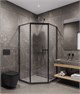 TIMO Душевой угол TTSS-100/03C-8R, раздвиж 1000*1000*2000, проф черный, стекло проз 8 мм T35R