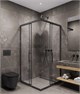TIMO Душевой угол TKSS-90/03C-8, раздвиж 900*900*2000, проф черный, стекло проз 8 мм T40