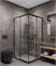 TIMO Душевой угол TKSS-100/03C-8, раздвиж 1000*1000*2000, проф черный, стекло проз 8 мм T41