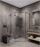 TIMO Душевой угол TTSSP-90/03C-8, распаш 900*900*2000, проф черный, стекло проз 8 мм T70