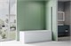 AQUATEK Шторка на ванну стеклянная 80см, одноэлементная, поворотная, профиль оружейная сталь, стекло прозрачное, закаленное AQ.BSRC.080.1GM