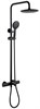 ABBER Душевая стойка Thermostat AF8516BL с термостатом и изливом, черный матовый AF8516BL