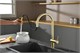 AQUAme AQM9901BG  Cucina  Смеситель для кухни с выдвижным U-образным изливом, золото шлифованное AQM9901BG