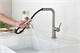 AQUAme AQM9903BN  Cucina Смеситель для кухни  с выдвижным L-образным изливом, с подключением к фильтру с питьевой водой, никель шлифованный AQM9903BN