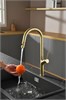 AQUAme AQM9905BG  Cucina  Смеситель для кухни с выдвижным U-образным изливом,  с подключением к фильтру с питьевой водой, золото шлифованное AQM9905BG