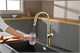 AQUAme AQM9905BG  Cucina  Смеситель для кухни с выдвижным U-образным изливом,  с подключением к фильтру с питьевой водой, золото шлифованное AQM9905BG