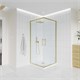 VECONI Душевой угол квадратный, двери раздвижные  Evo 300 G, 900х900x1950, золото брашинг, прозрачное стекло E3-G-9090-01-C9