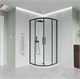 VECONI Душевой угол полукруглый, двери раздвижные  Evo 200 B, 900х900x1950, черный матовый, прозрачное стекло E2-B-9090-01-C9