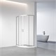 VECONI Душевой угол полукруглый, двери раздвижные Rovigo RV-01, 1000x1000x1950, хром, стекло прозрачное RV01-100-01-C7