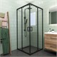 VECONI Душевой угол квадратный, двери раздвижные Rovigo RV-13, 1000x1000x1950, черный, стекло прозрачное RV13-100-01-C5