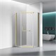 VECONI Душевой угол пятиугольный, двери распашные Rovigo RV-36G, 900x900x1950, брашированное золото, стекло прозрачное RV36G-90-01-C5