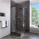 VECONI Душевой угол квадратный, двери раздвижные Rovigo RV-113B, 800x800x1850, черный, стекло прозрачное RV113B-80-01-C4