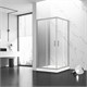 VECONI Душевой угол квадратный, двери раздвижные Rovigo RV-83, 800x800x1950, никель брашинг, прозрачное стекло RV83-80-01-C5