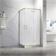 VECONI Душевой угол прямоугольный, двери раздвижные Rovigo RV-27G, 1000x900x1900, золото брашинг, прозрачное стекло RV27G-10090-01-C8