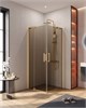 CEZARES Slider Душевой уголок квадратный размер 90x90 см, профиль - брашированное золото / стекло - бронза, двери Распашная SLIDER-A-2-90/100-BR-BORO