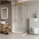 BELBAGNO Luce Душевой уголок квадратный размер 90x90 см профиль - золото / стекло - матовое, двери раздвижные LUCE-A-2-90-P-ORO